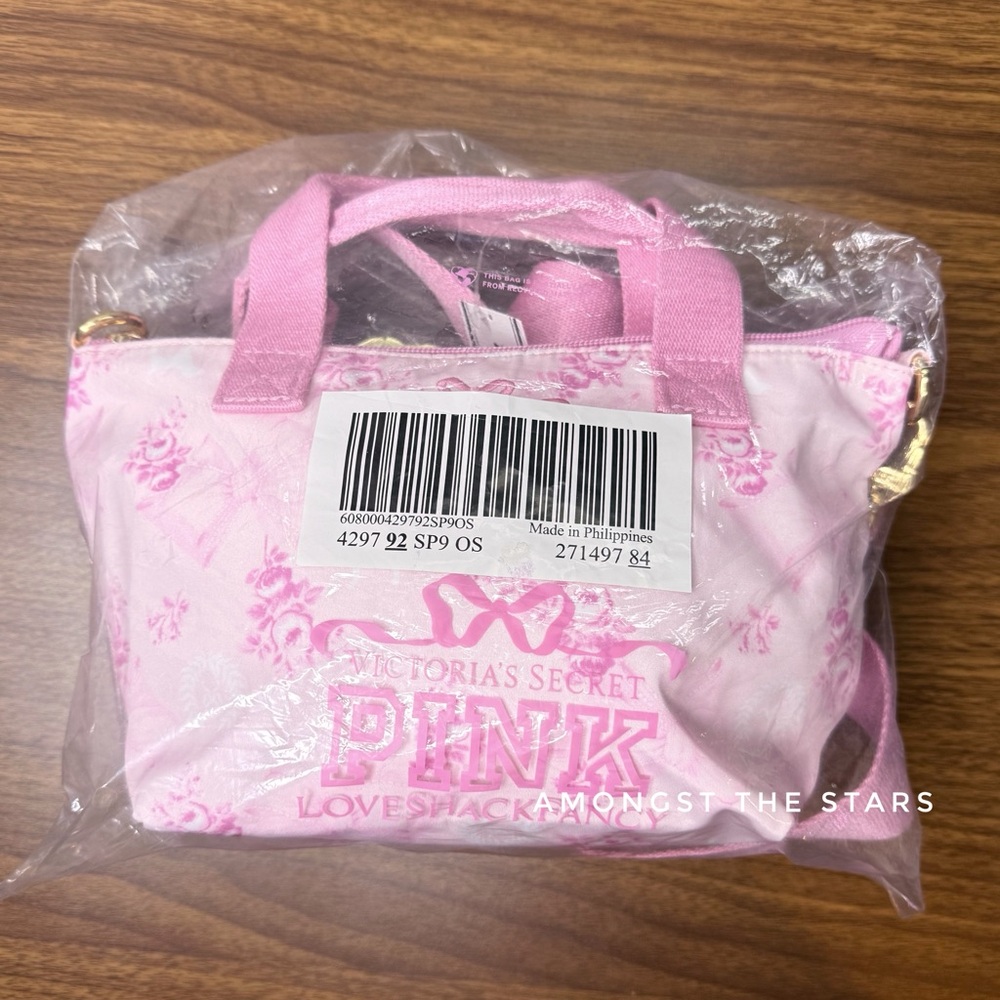 LoveShackFancy Victoria’s Secret PINK Beaux Floral Print Mini Tote Bag Purse - Picture 8 of 13